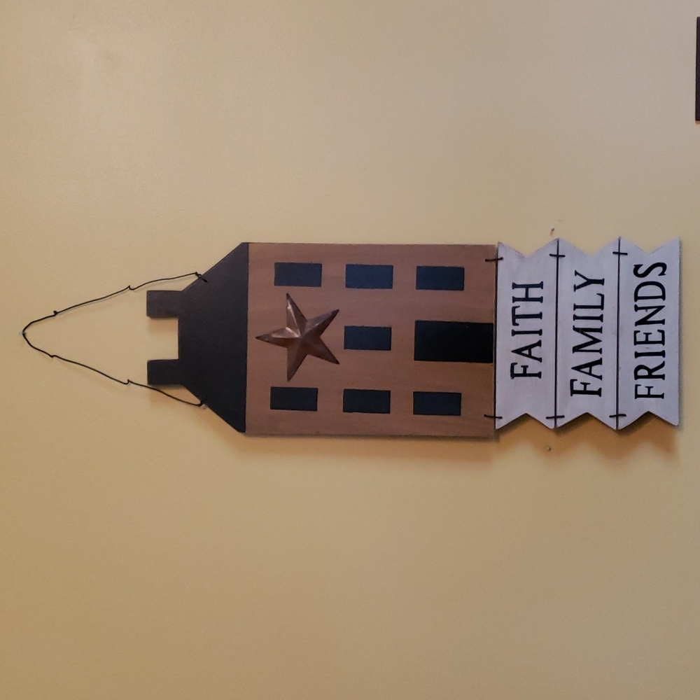 Faith, Family, Friends Primitive Wall Hanging